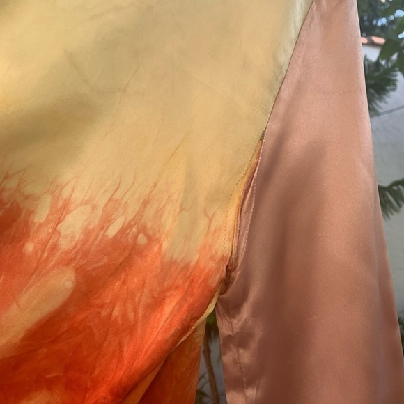 Vtg Tie Dye Crop Jacket with Collar | Pink, Orange. Yellow Gradient | S | Bomber - Picture 13 of 16